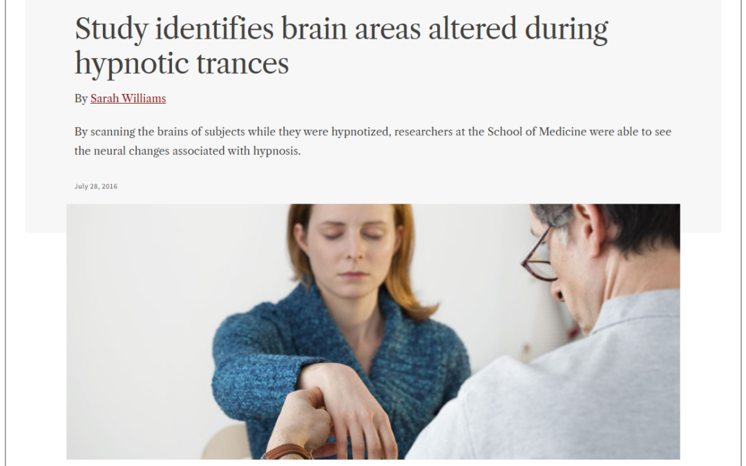 Stanford article study identifies brain areas altered during hypnotic trances