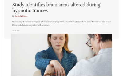 Stanford article study identifies brain areas altered during hypnotic trances